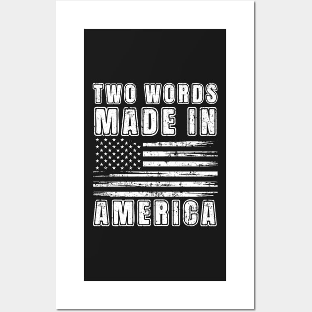 Two Words Made in America Political Wall Art by HomeCoquette